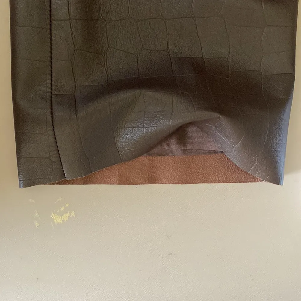 Alberto Makali 100% Leather Straight Leg High Waist Brown Chocolate Pants 8 - Image 6