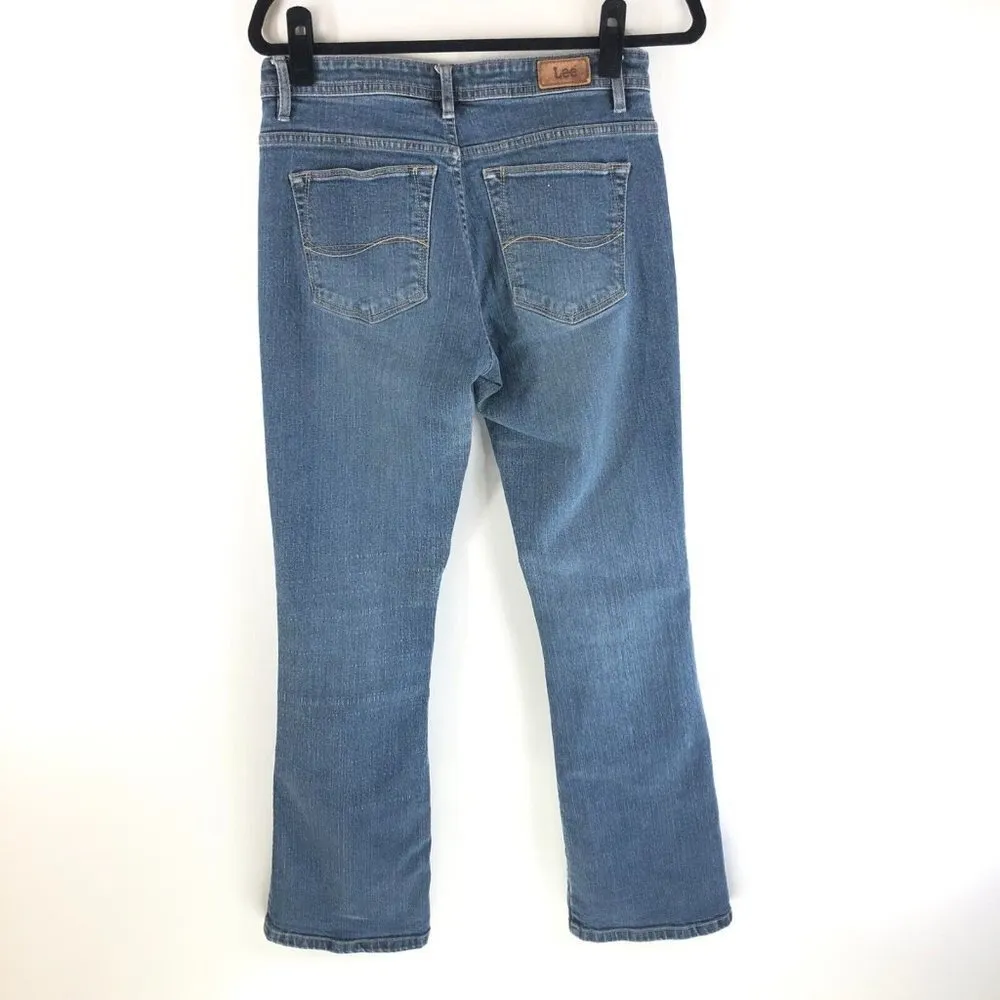 Lee Womens Jeans Bootcut Medium Wash Stretch Size 8 - Image 2