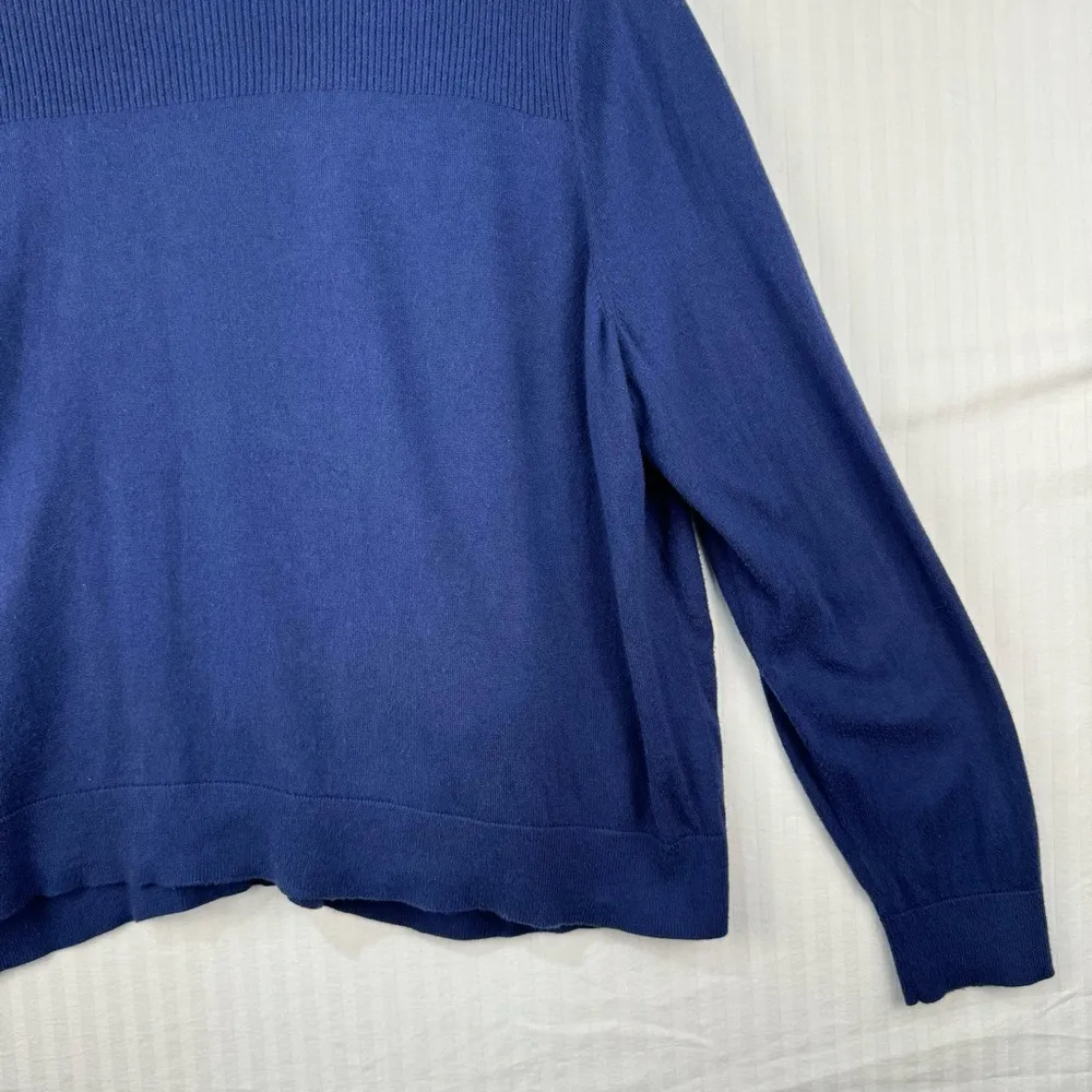 Sejour Royal Blue Open Cardigan Knit Sweater Size 2X Classic Preppy Luxurious - Image 10