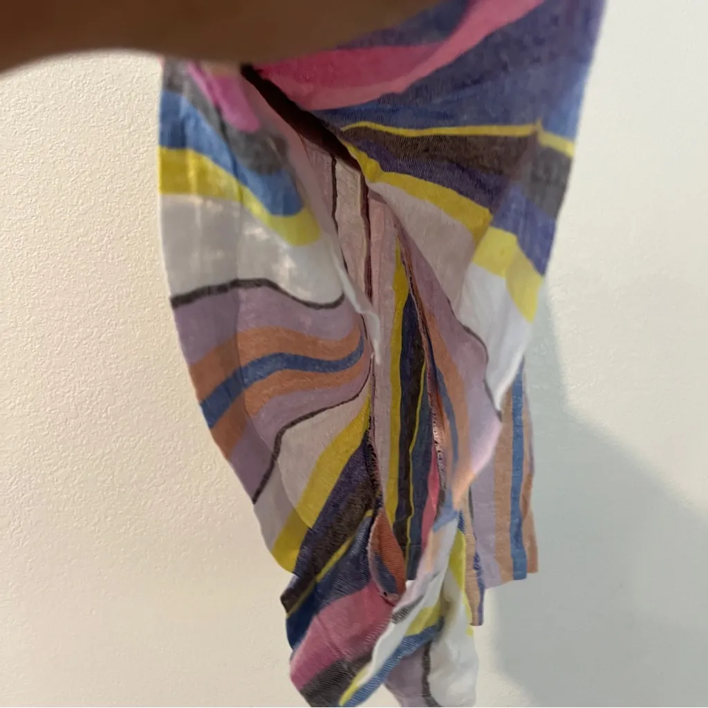 BP Linen Blend‎ Multicolor Vertical Striped High Waist Pull On Shorts Size S - Image 6