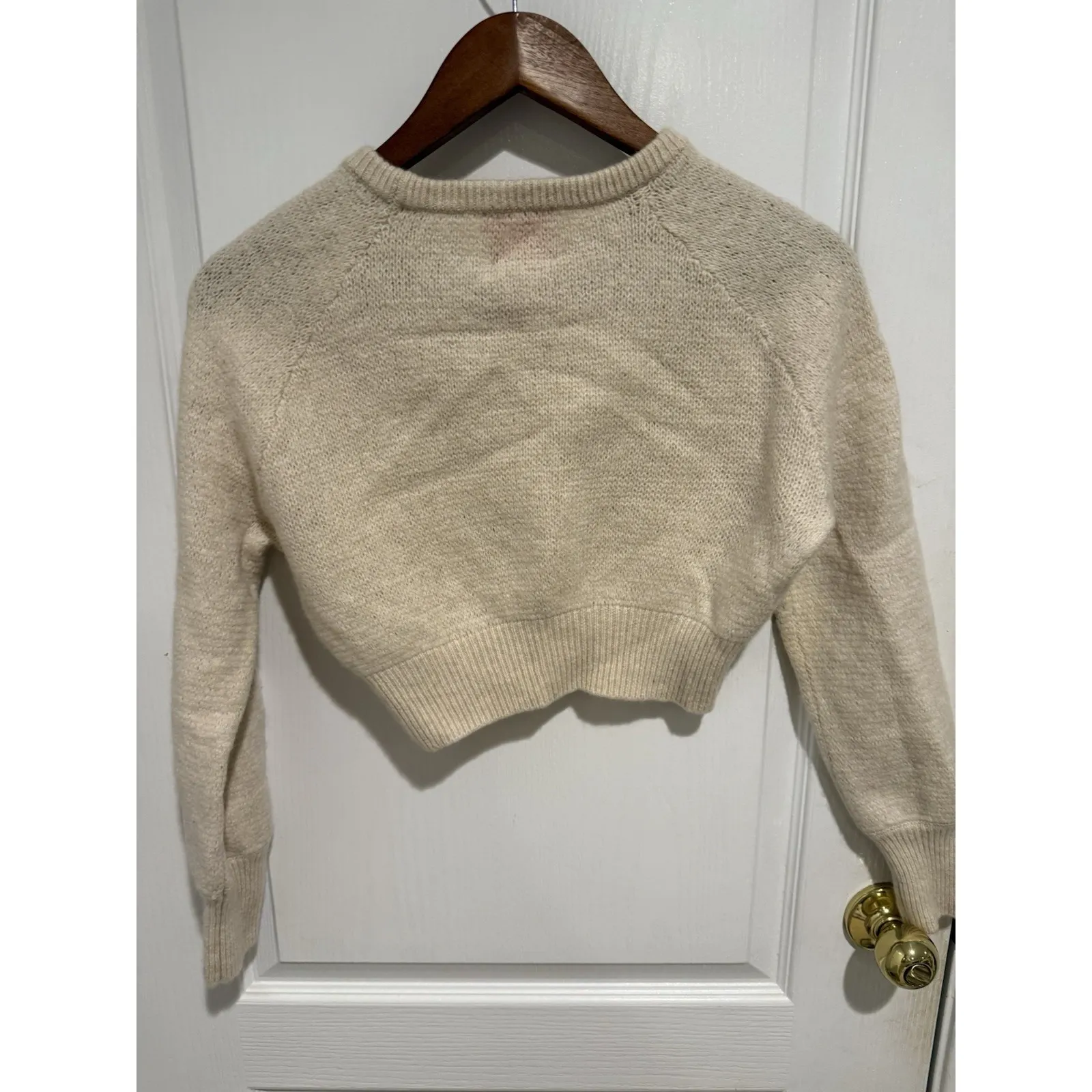 Crush Cashmere cropped crewneck sweater Beige Ivory Size 2(medium) Tan - Image 3