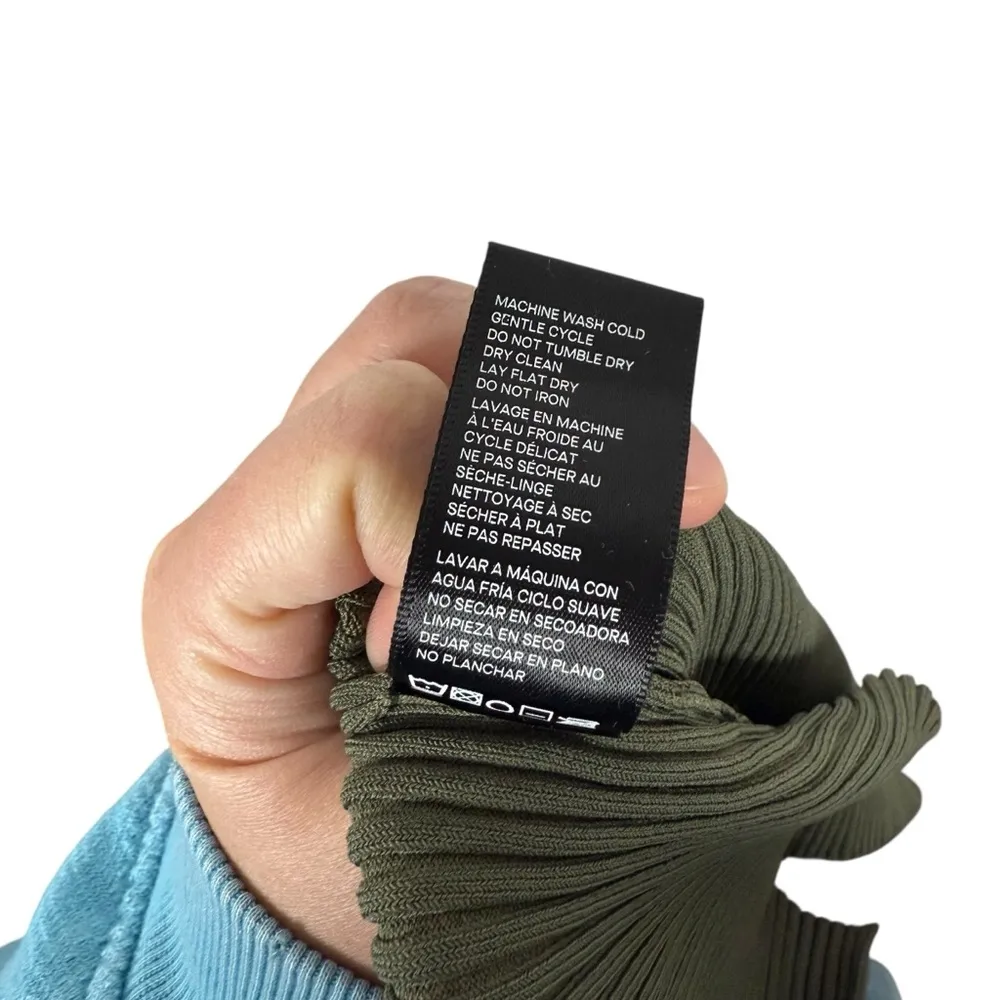 NWOT Good American Women’s Shine Rib Off Scoop Back Midi Dress Green S - Image 12