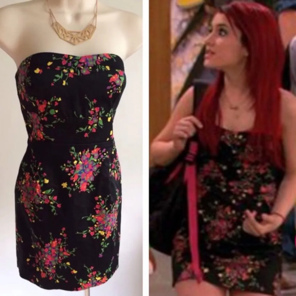 Free People Poison Apple Strapless Dress Floral Bodycon Sweetheart Neckline sz 6 - Image 3