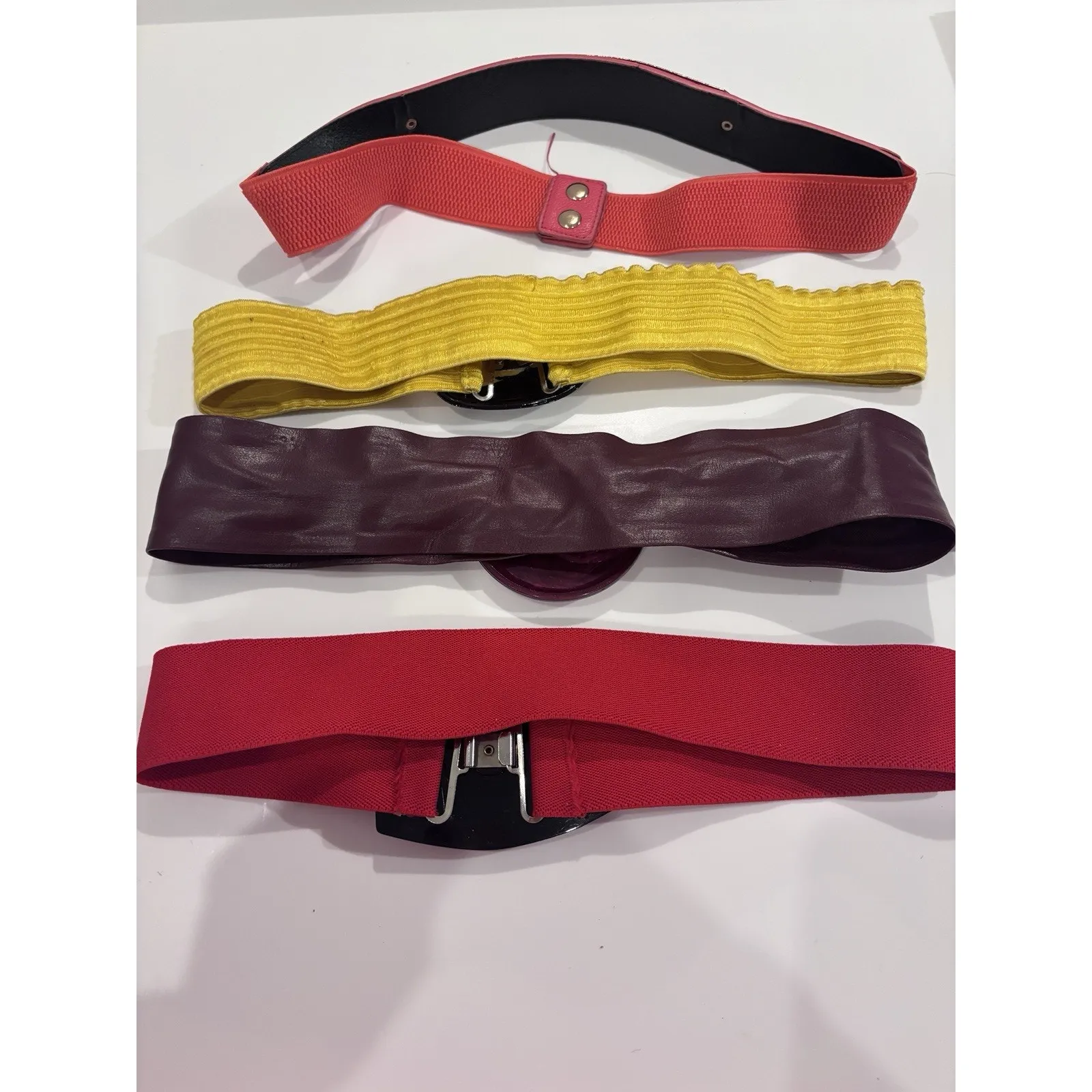 Vintage 80's Colorblock Mod Belt Cinch Elastic Lot - Image 7