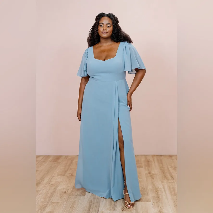 Revelry Madeline Convertible Chiffon Bridesmaid Dress in Sage Green Size undefined - Image 9