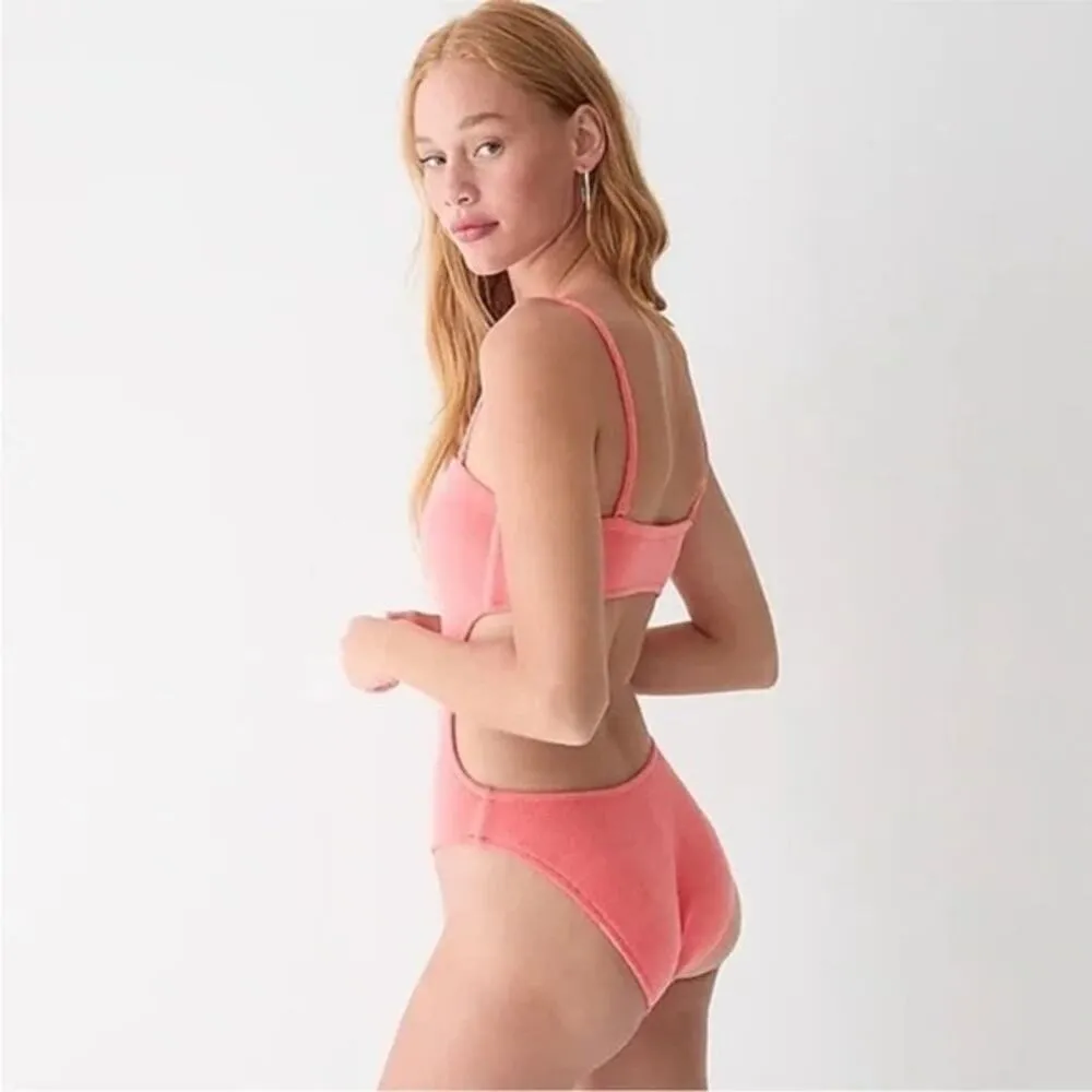 NWT J.Crew Cutout Bandeau One Piece Terry Cloth Plus Size 18 Coral Pink #2917 - Image 5