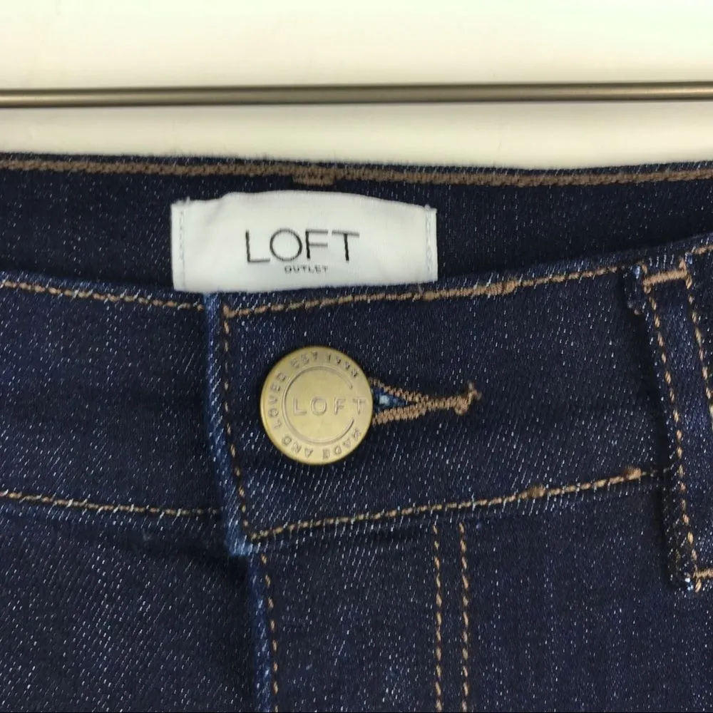 Loft  Outlet Blue Dark Wash Skinny Denim Jeans 4 - Image 2