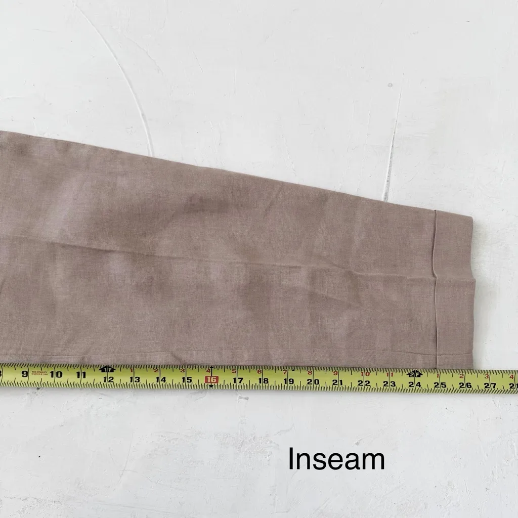 Reformation Fisher Cuffed Linen Paper Bag Pants High Waist Nude Khaki Beige Sz 4 - Image 8