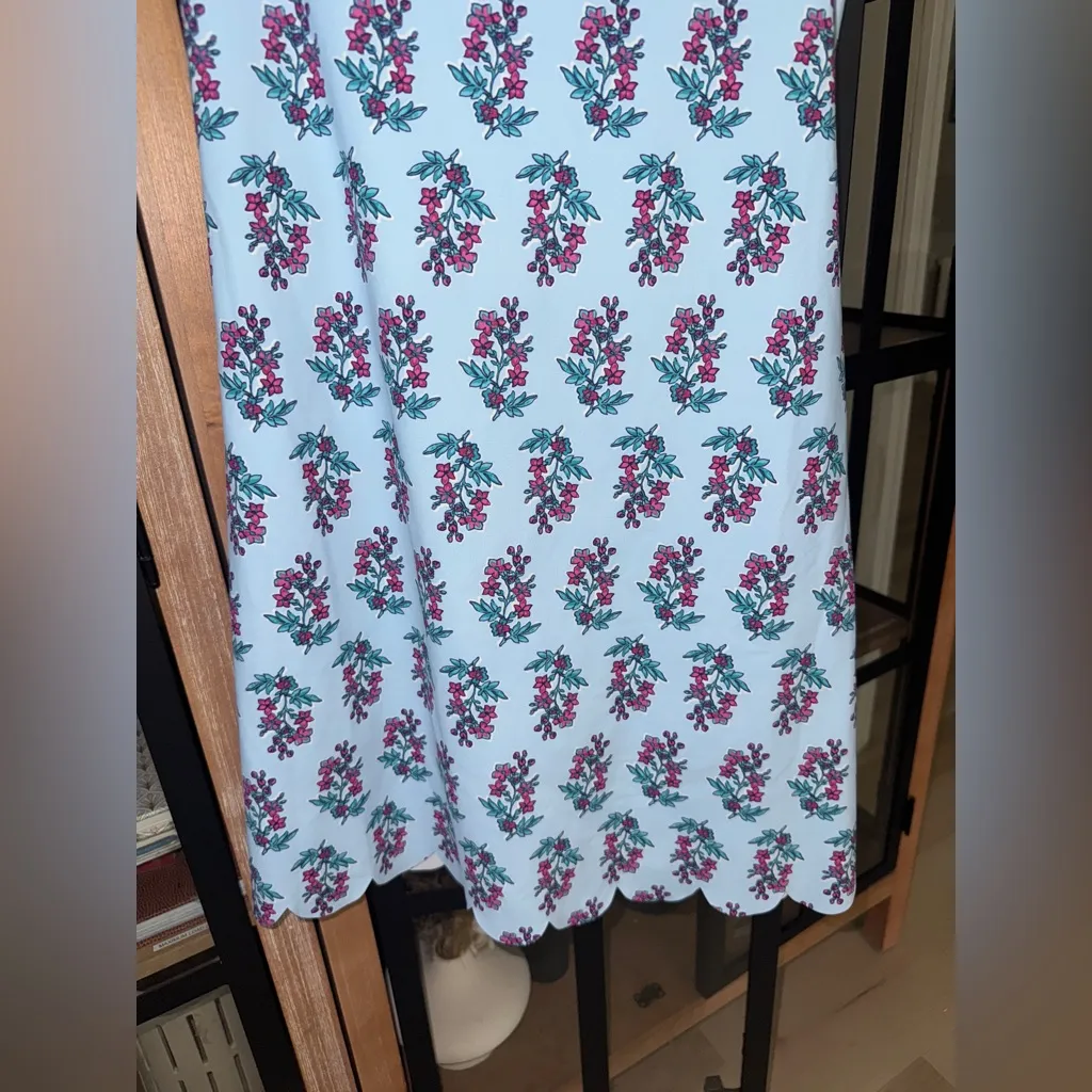 J. Crew Block Print Workout dress Breeze Ivory Wild Floral Scalloped Active - Image 7