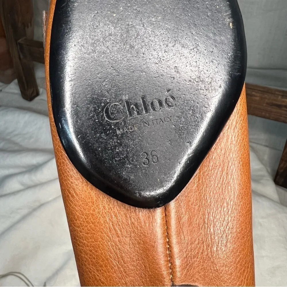 CHLOE Authentic Vintage Brown Paddington Leather Ballet Flats Size 36/6 US - Image 8