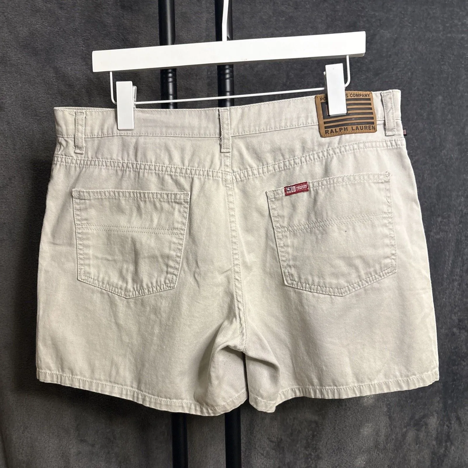 VTG Polo Jeans Ralph Lauren Khaki Shorts Womens 14 Pockets 90s Chino Sport - Image 7