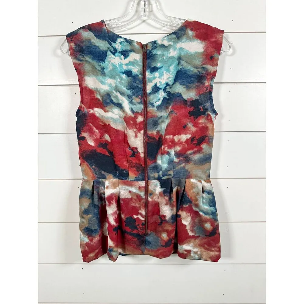 NWOT W118 by Walter Baker Women's Sleeveless Peplum Top Blouse Multicolor Small - Image 7