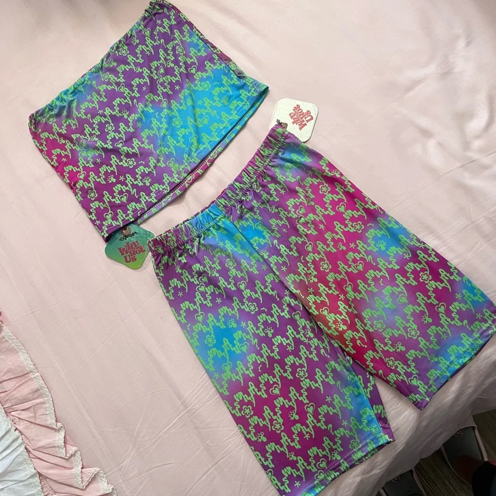 Dolls Kill Why Not Us tube top and shorts set - Image 2