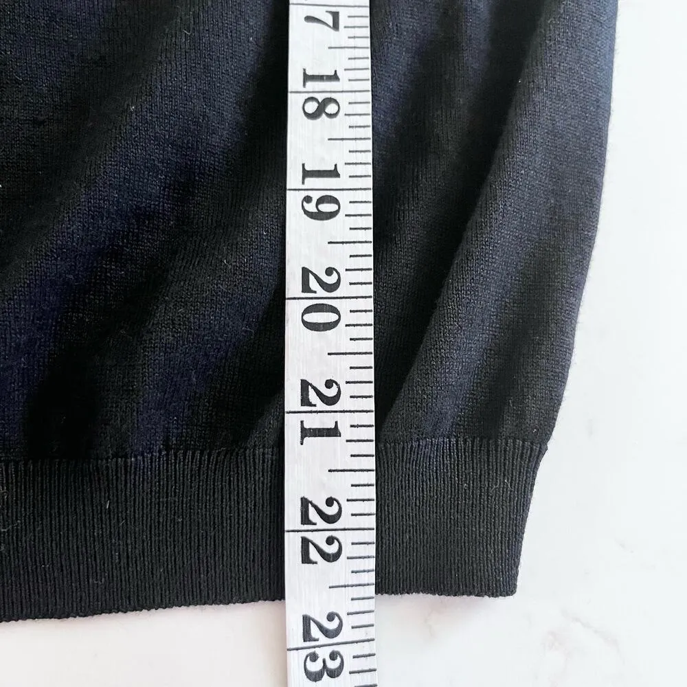 Moschino Black Virgin Wool Rosette Long Sleeve Crewneck Pullover Sweater Size S - Image 5