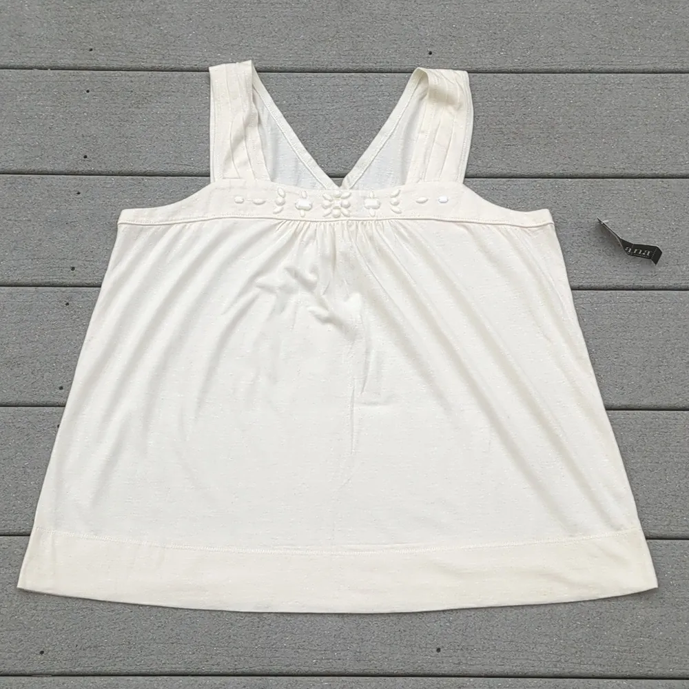 NWT A.N.A Jeweled Straight Neckline Sleeveless Top - Image 8