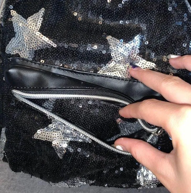 🖤 Sparkle Mini Star Backpack Black - Image 2
