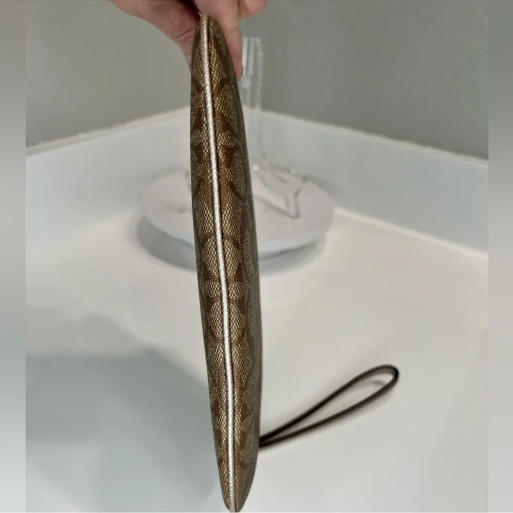 Coach Tan and Brown Signature Large Wristlet 
#G1723 F65748 - Image 7