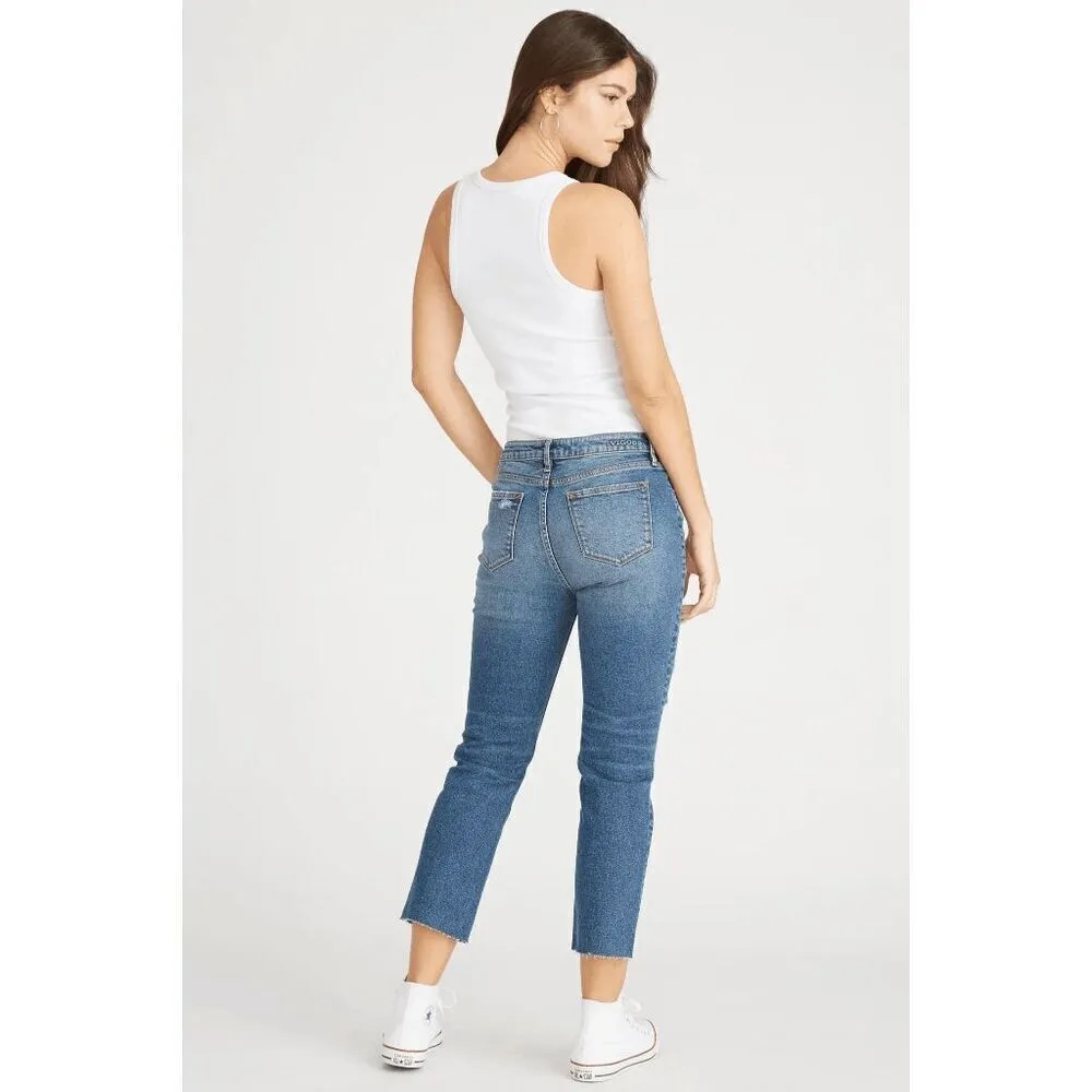 VIGOSS Stevie Crop Straight Leg Blue Acid Washed Jeans Size 29 - Image 10