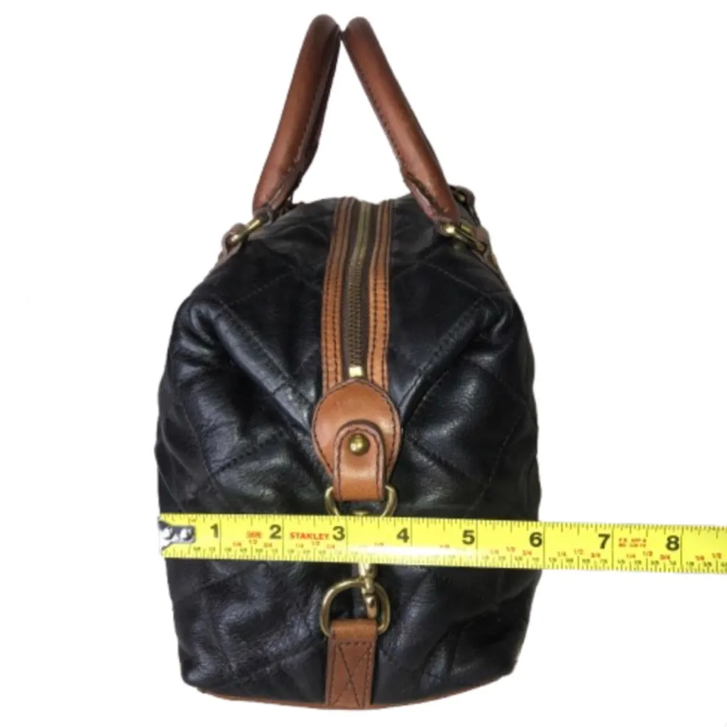 RALPH LAUREN Black Leather Diamond Quilted Doctors Boston Duffle Bag - Image 14