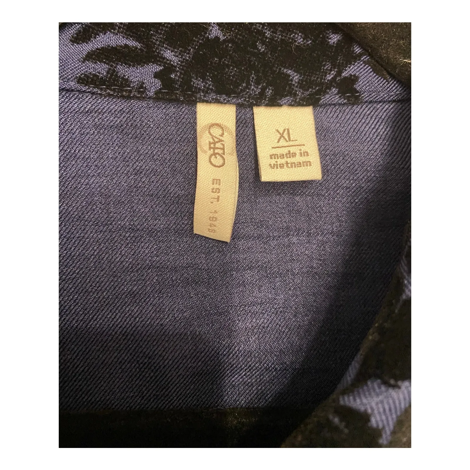 Cato Blue Floral‎ Burnout Velvet Button Down Shirt Blouse XL - Image 7