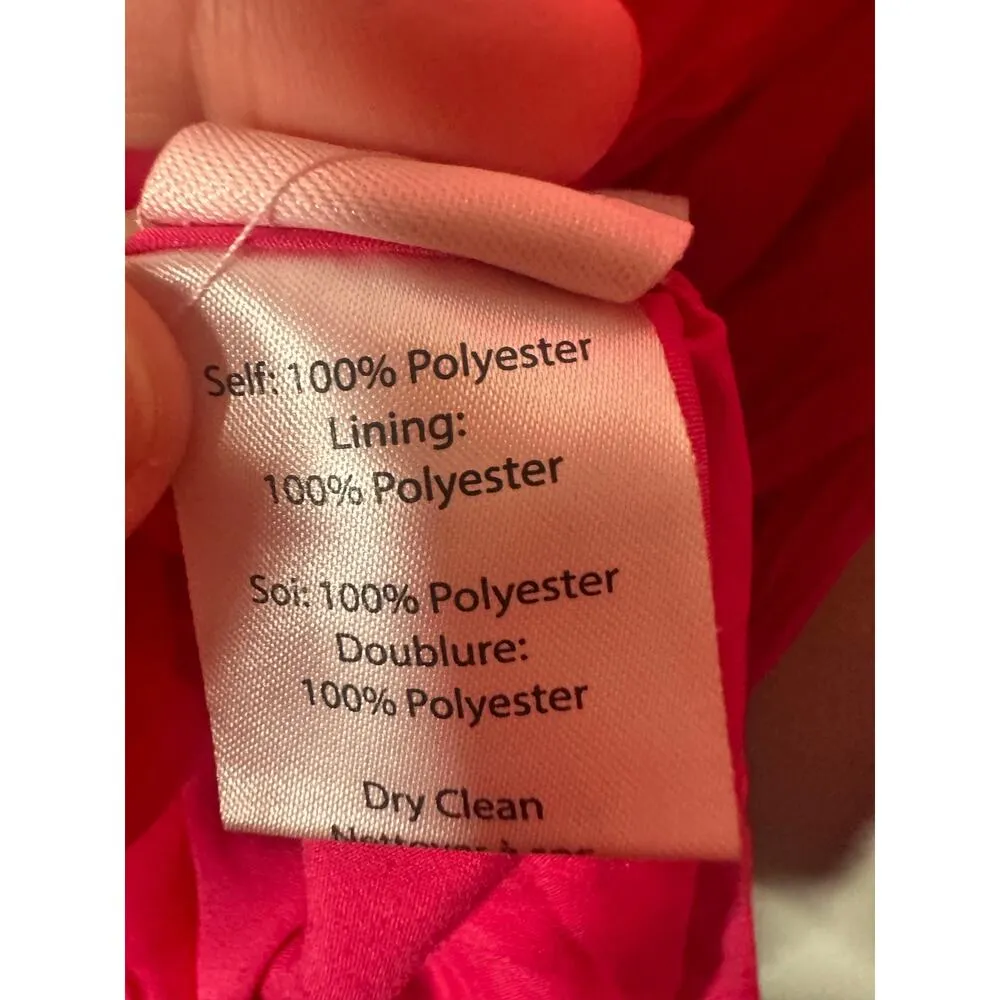 MILLY Pink V-Neckline Long Sleeve Hourglass Tie Waist Liv Mini Dress Size 8 - Image 14