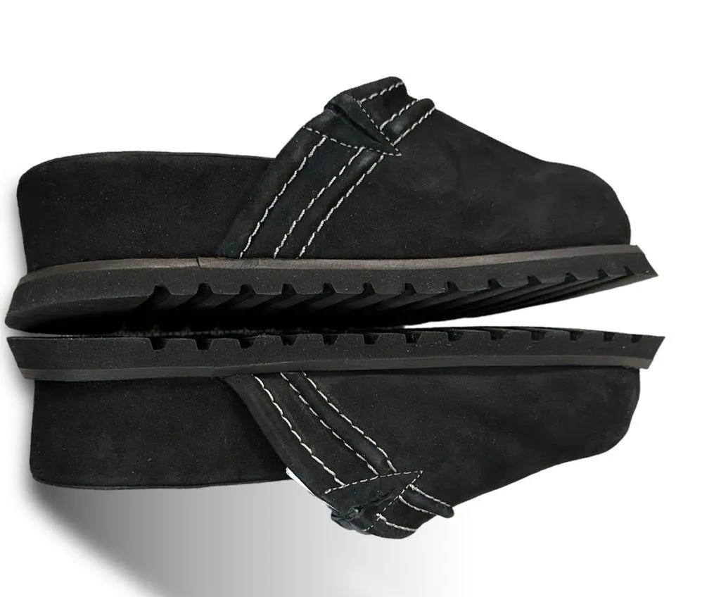 Free People Milo Everyday Mules in Black NIB NEW Suede Leather Chunky Size 7 - Image 7