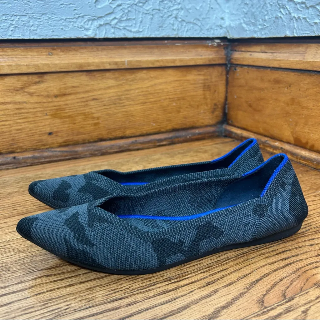 ROTHY’S The Point Gray Camo Camouflage Pointed Toe RETIRED Flats Size 7.5 - Image 3