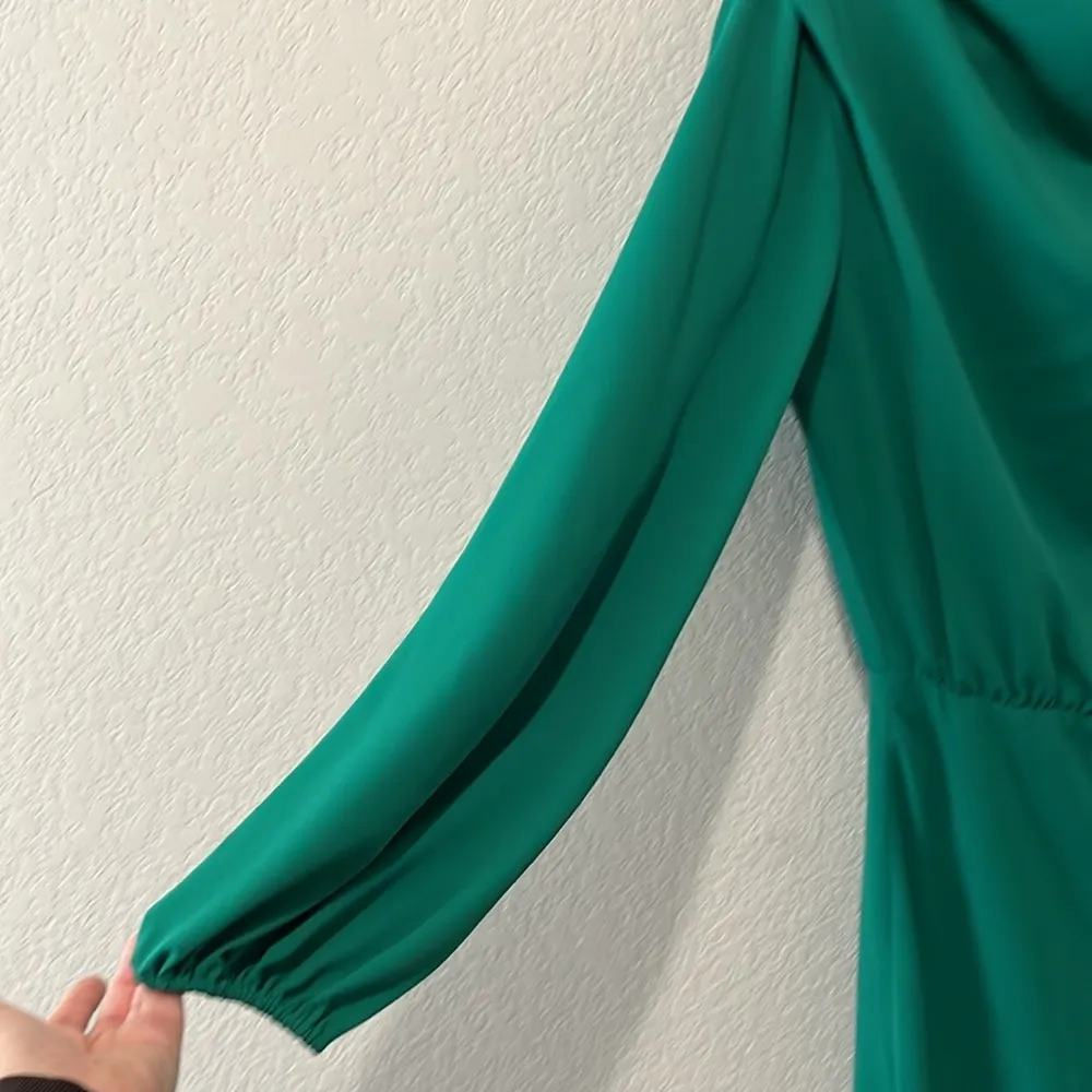 AMANDA UPRICHARD Felicia Long Sleeve Mini Dress, Green Juniper, Size S - Image 4