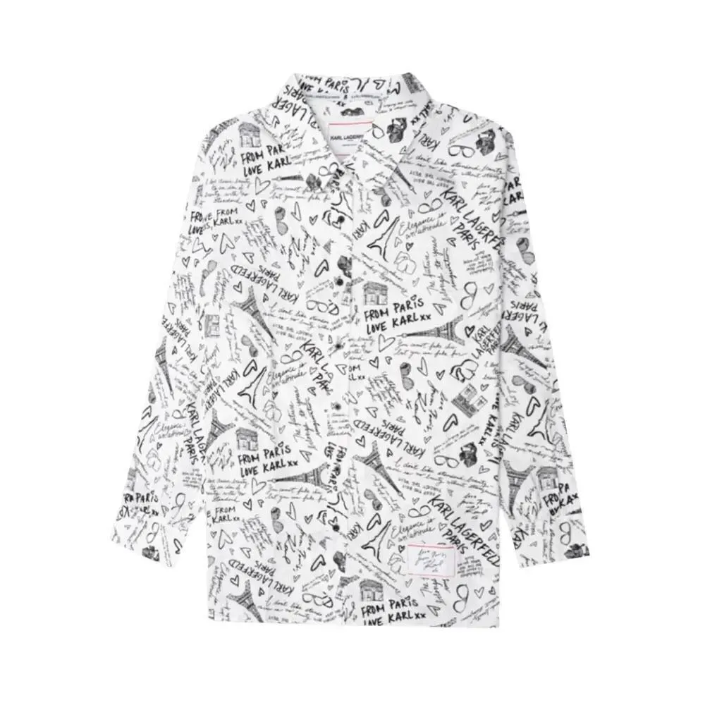 ✨KARL LAGERFELD PARIS Cotton Printed Sz XS Shirt✨ - Image 4