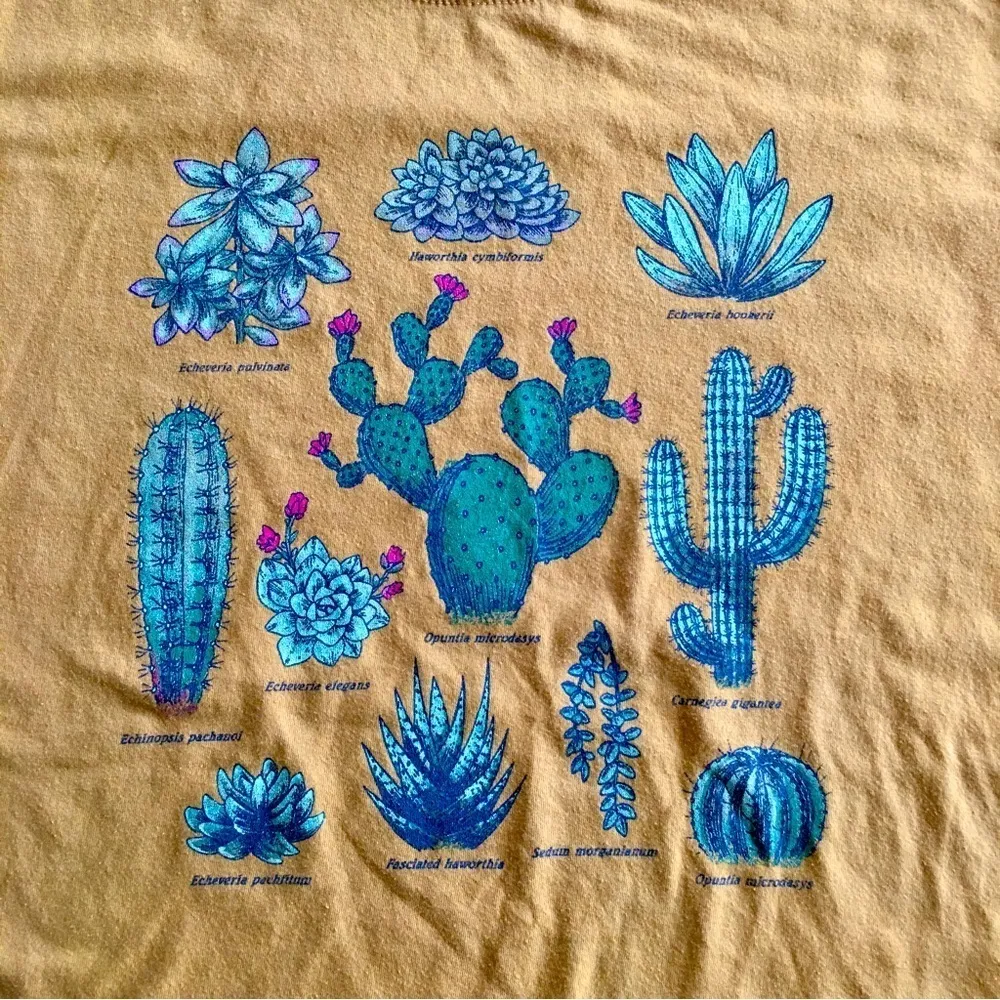 Fifth Sun Plant Tee, Mustard Yellow, Gold, Green, Size XL - Image 4