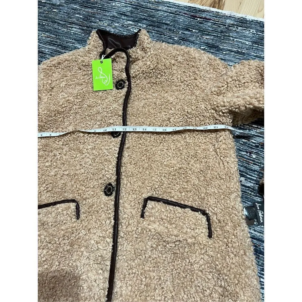 Sam Edelman NWT teddy single-breasted teddy coat size L - Image 9