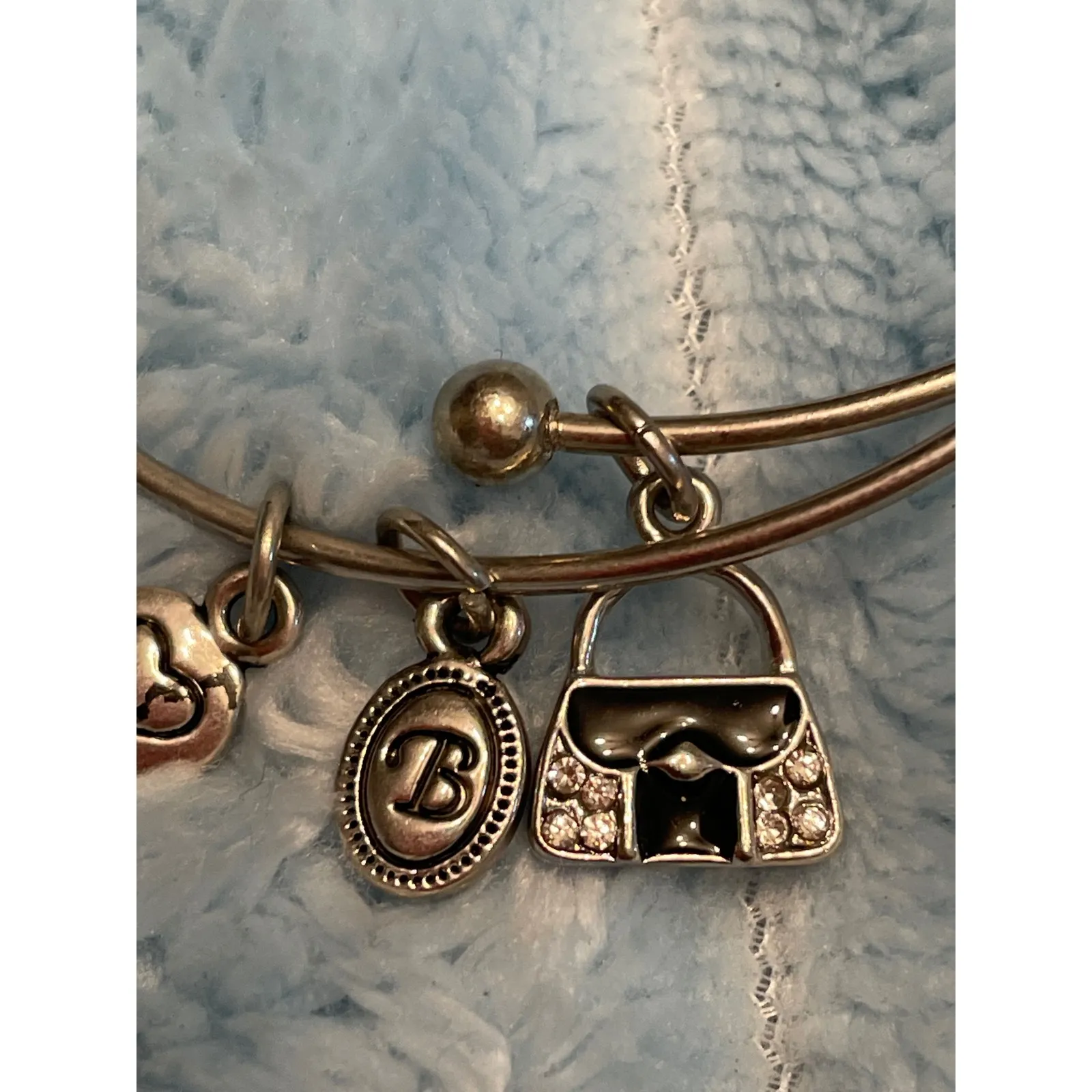 Brighton set  of 3 Charm Bracelets Lipstick High Heel Handbag Silver Tone - Image 6