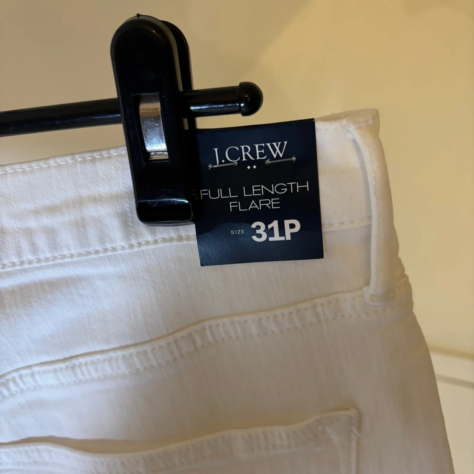 J. Crew NWT Women's White Full Length Flare Jeans Size 31P - Image 8