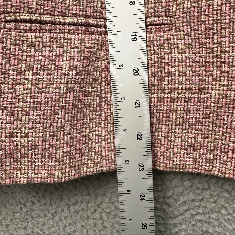 Vintage Sag Harbor Blazer Jacket Tweed Plaid 100% Cotton Academia Preppy Size 6P - Image 8