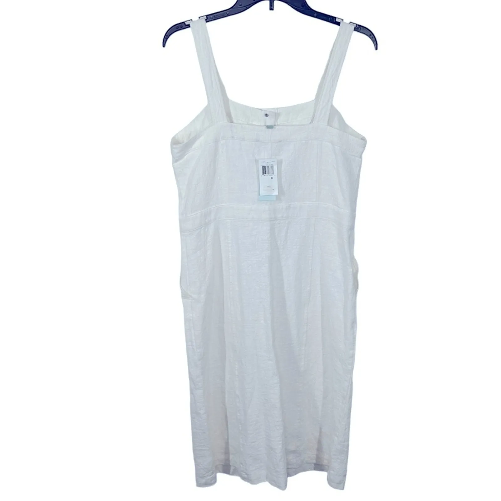 Skies Are Blue Anthropologie Linen Overall Snap Dress Medium NWT - Image 9