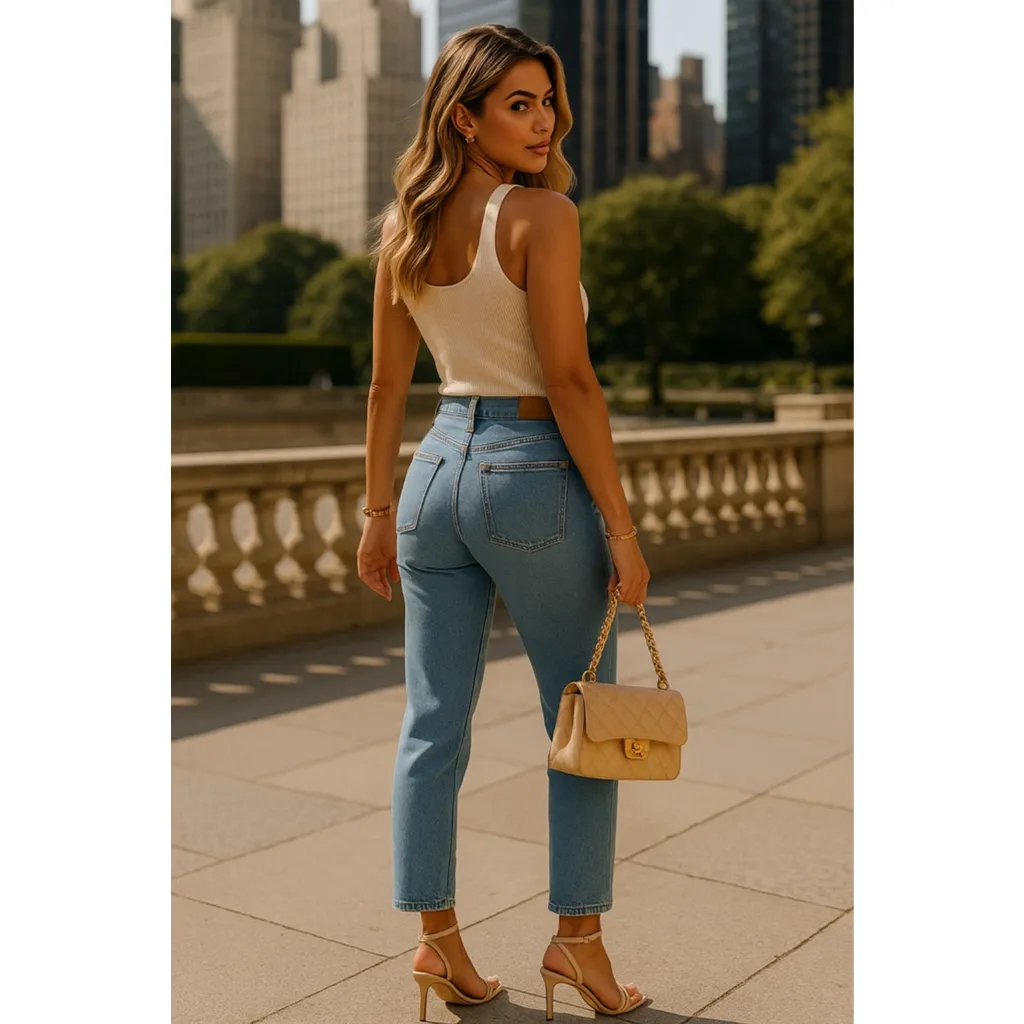 NWT Madewell High Rise Denim Jeans Perfect Vintage Crop Light Wash 23 Clean Girl - Image 2