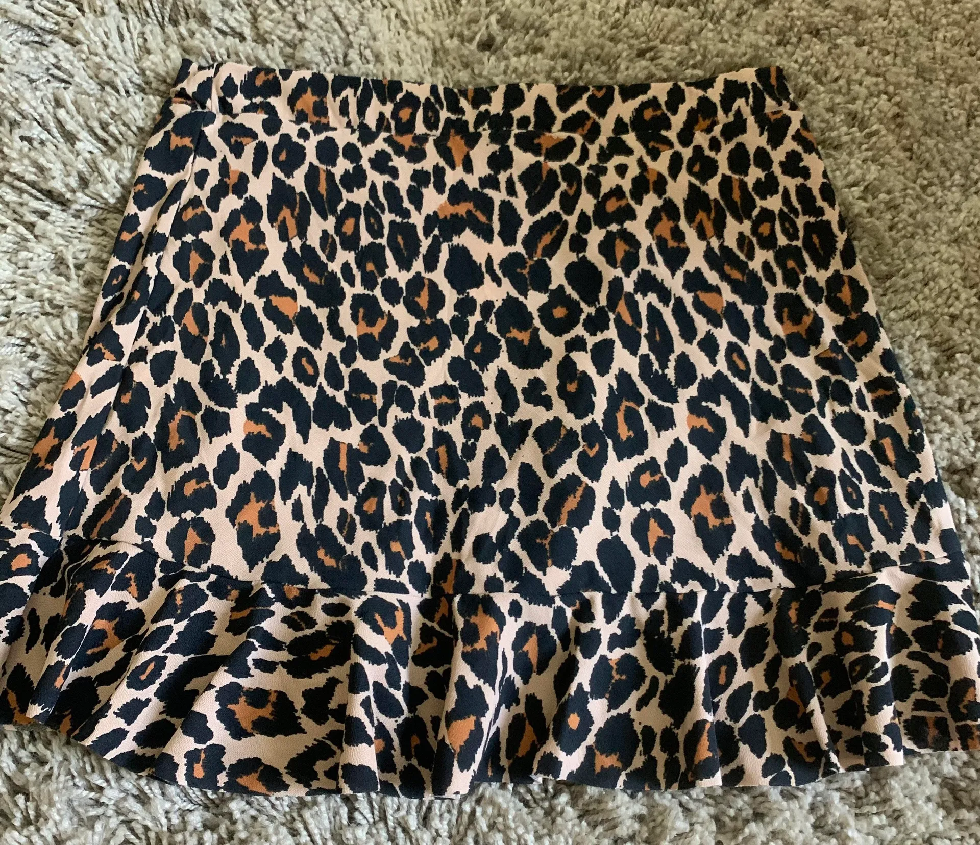 Plus Leopard Print Ruffle Skater Skirt - Image 5