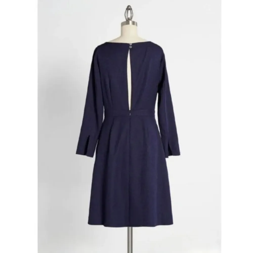 ModCloth Girl About Bateau Navy Blue Long Sleeve Dress 1X - Image 2
