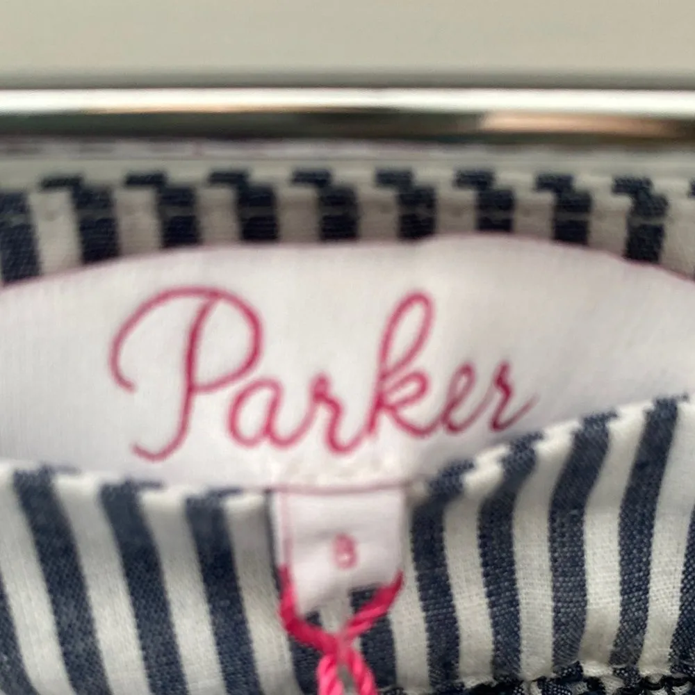 NWT Parker Jordon Fitted Smocked Stretch Ruffle Mini Skirt Womens 8 Preppy Artsy - Image 5