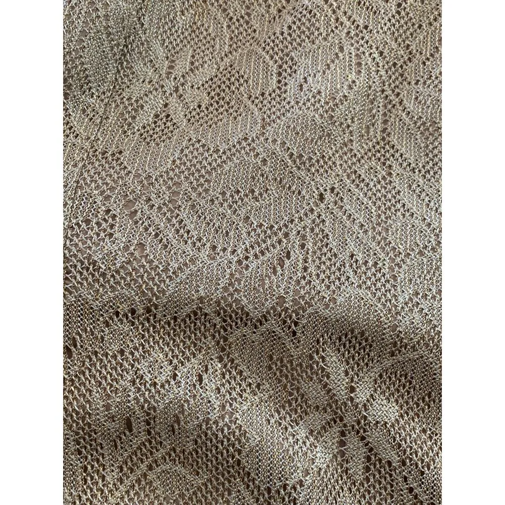 90s Jessica McClintock gold lace bodycon dress scoop neck size small 4 - Image 4