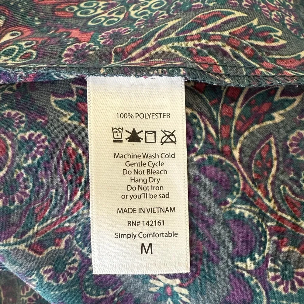 Kimono Boho M Duster Cardigan Festival Hippie Layering Ethnic Paisley Sheer NWT - Image 6