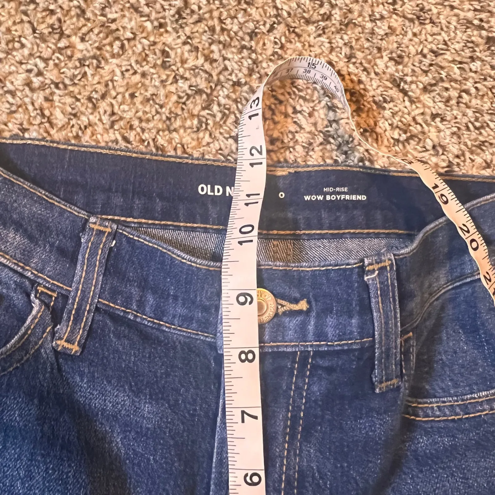 Old‎ Navy Mid-Rise WOW Boyfriend Jeans Dark Wash Denim Women's Size 0 - Image 4