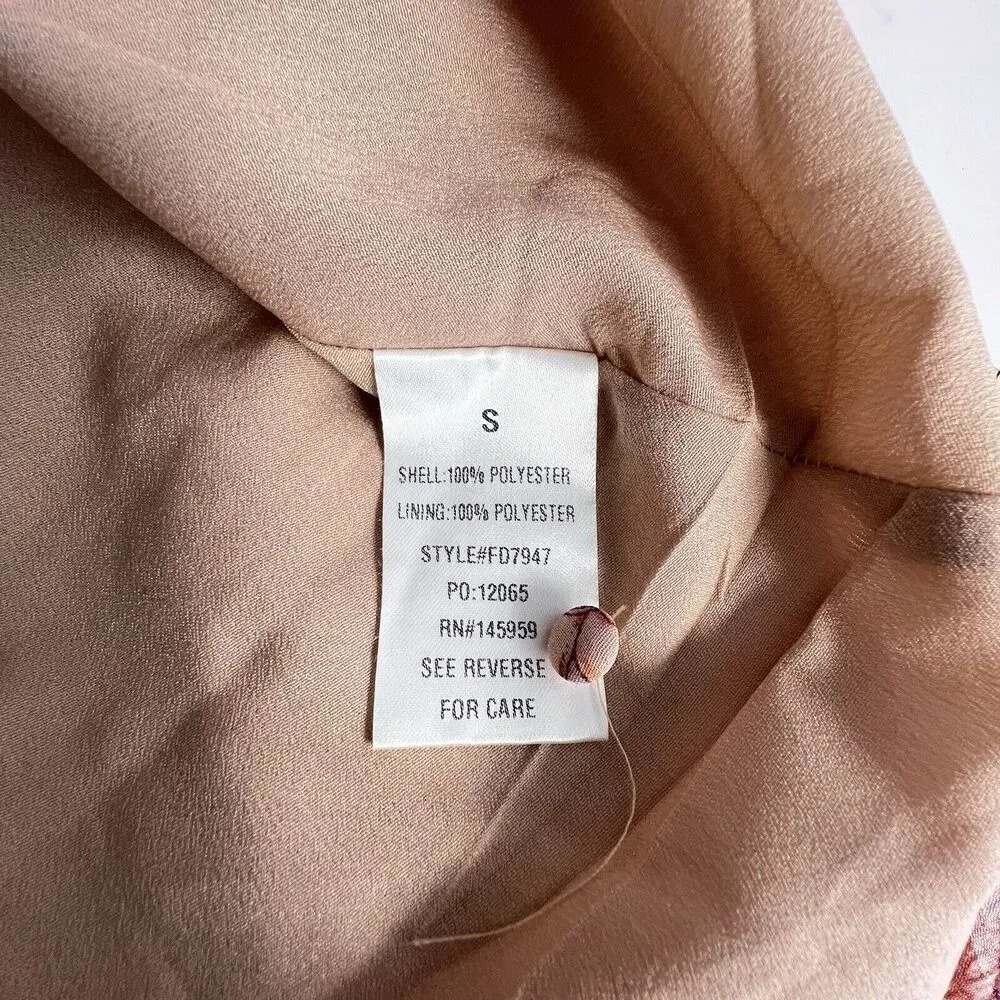 DRESS FORUM A Day In Tuscany Dress mini floral casual womens sundres tie size S Pink - Image 10