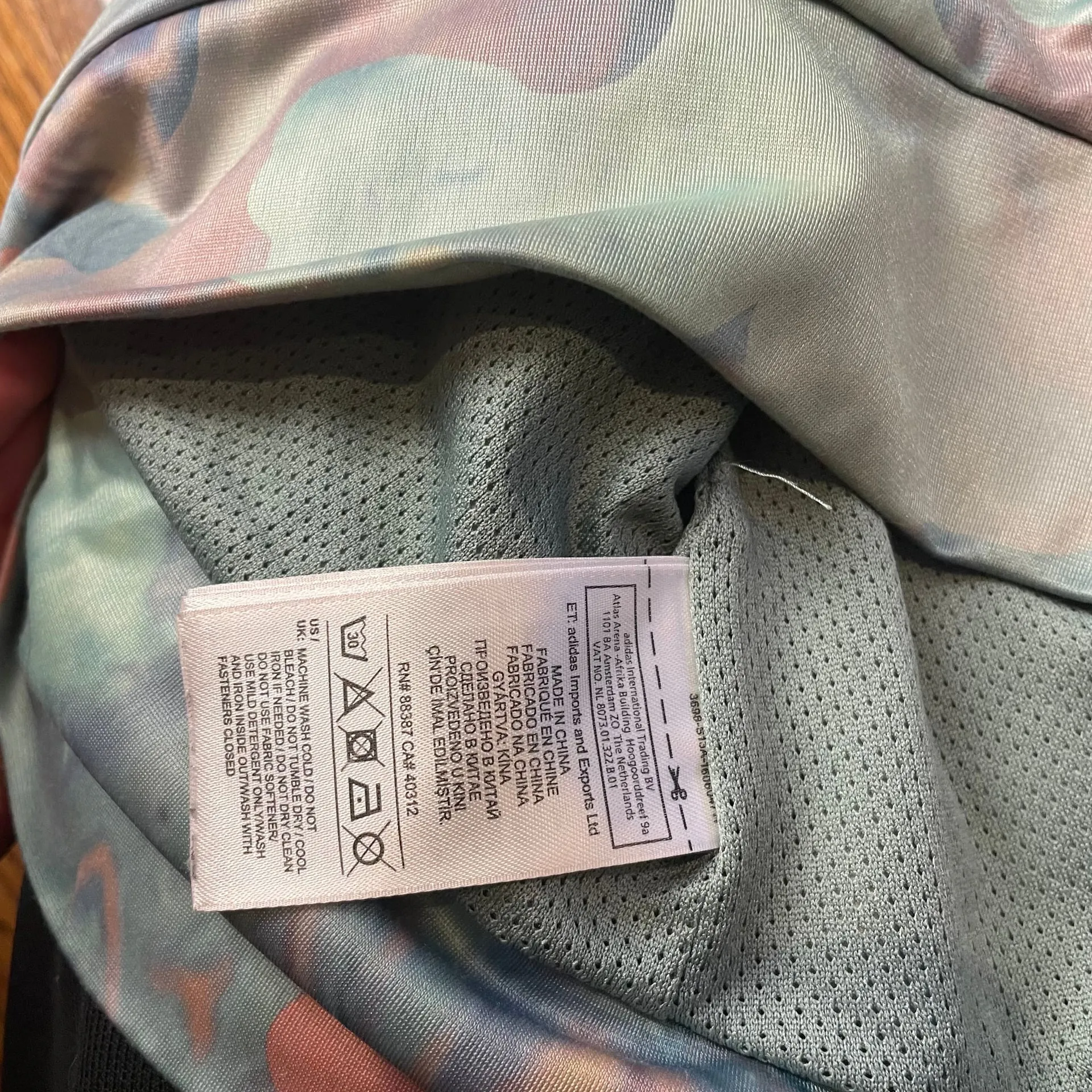 Adidas  Women's Track Jacket Original Classic Camouflage Blue Swirl Size Medium - Image 5