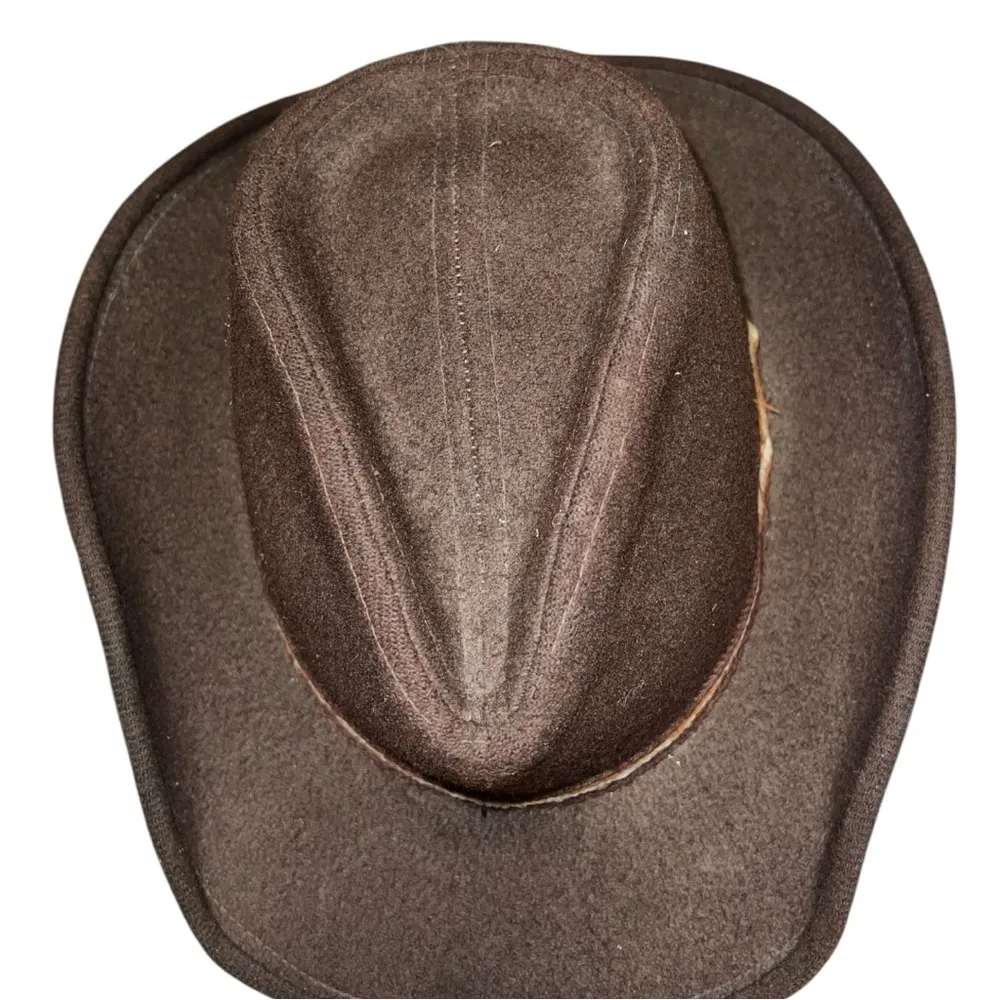 Brown Felt Hat with Tan Band - Image 6