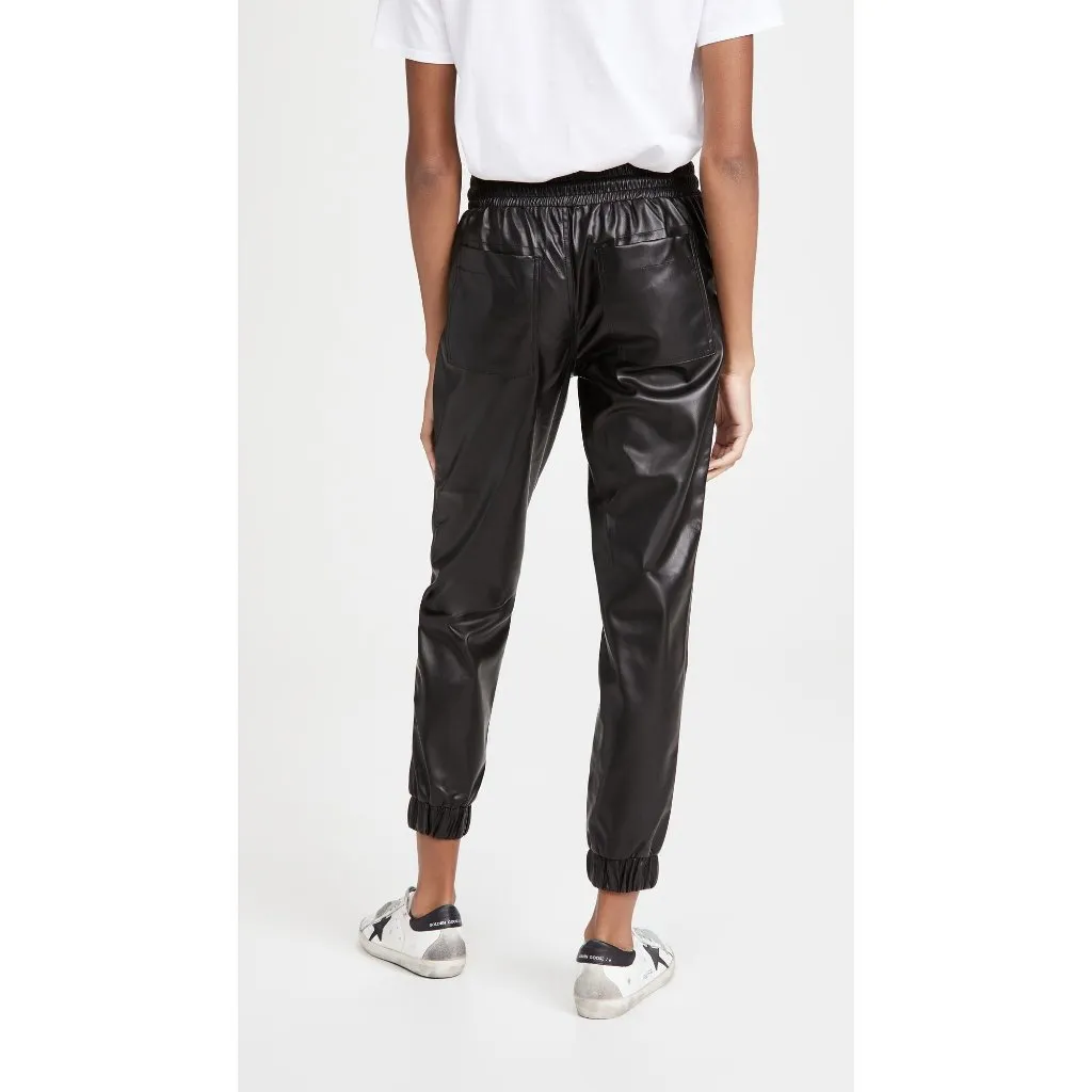 BLANKNYC Faux Leather Jogger in Black Widow 24 Womens Vegan Pants - Image 2