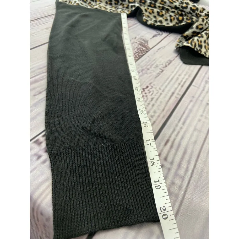 Van Heusen Mix Media Sweater Women L Leopard Long Sleeve Scoop Neck Lightweight - Image 9
