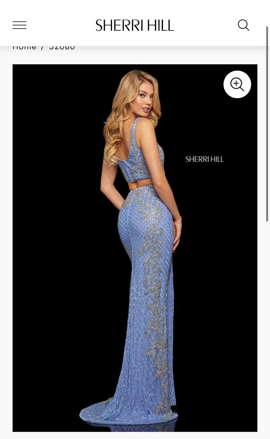 Sherri Hill Prom Dress Two-Piece beaded Periwinkle - Image 3