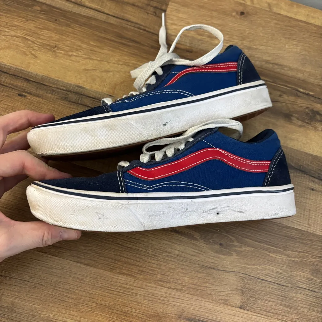 Vans TriTone Comfycush Old Skool Lace Up Sneakers Blue Red Women’s - Image 7