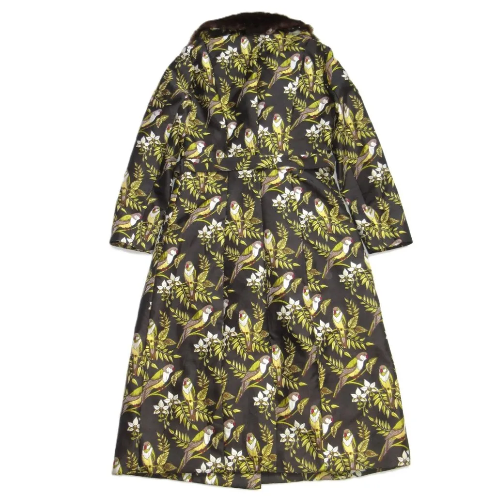 NWT Bright & Beautiful Collectif Caron in Brown Bird Jacquard Coat L / US 10 - Image 11